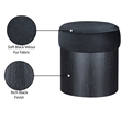 Meridian Furniture Nimes Black Velour Fur Fabric Ottoman/Stool