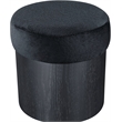 Meridian Furniture Nimes Black Velour Fur Fabric Ottoman/Stool