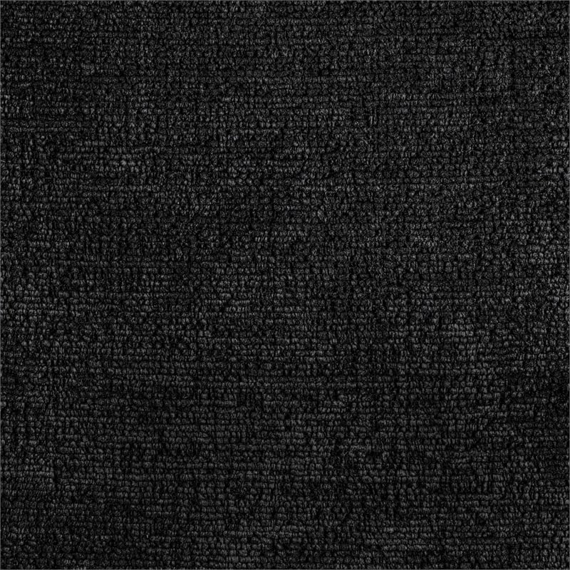 Meridian Furniture Nimes Black Velour Fur Fabric Ottoman/Stool