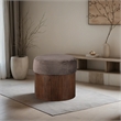Meridian Furniture Nimes Brown Velour Fur Fabric Ottoman/Stool