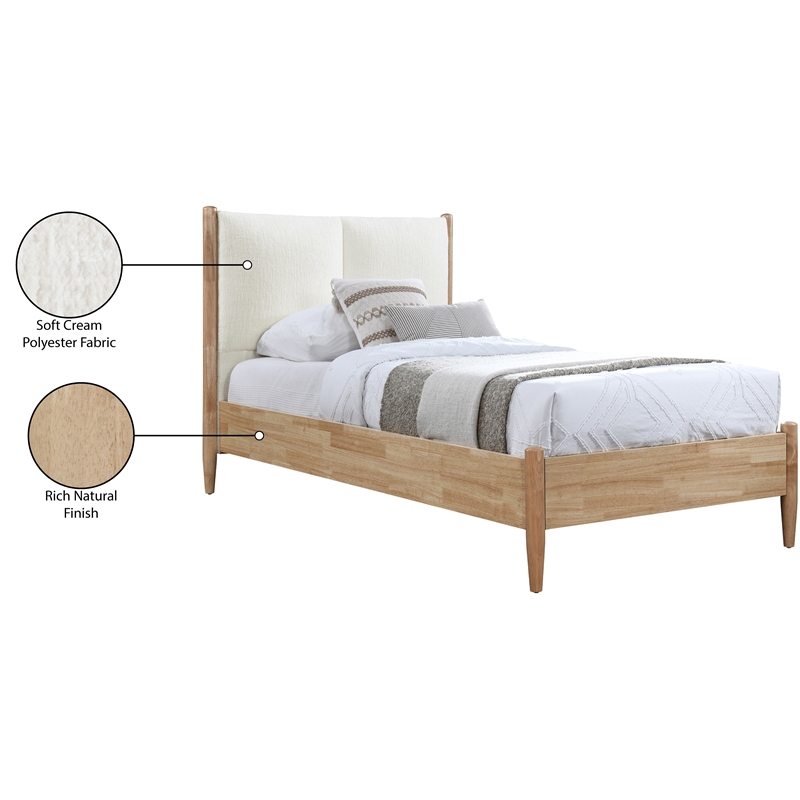 Meridian Furniture Arbor Cream Polyester Twin Bed