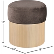 Meridian Furniture Nimes Brown Velour Fur Fabric Ottoman/Stool