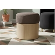 Meridian Furniture Nimes Brown Velour Fur Fabric Ottoman/Stool