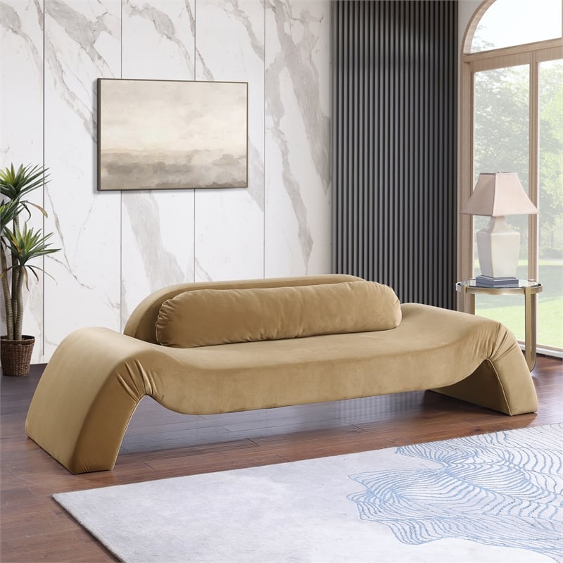 Meridian Furniture Austin Saddle Velvet Sofa