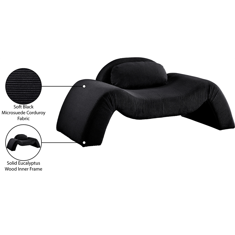 Meridian Furniture Austin Black Microsuede Corduroy Chair