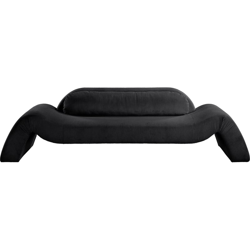 Meridian Furniture Austin Black Microsuede Corduroy Sofa