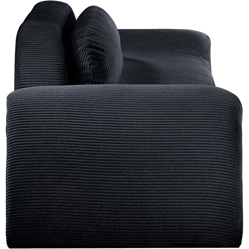 Meridian Furniture Austin Black Microsuede Corduroy Sofa