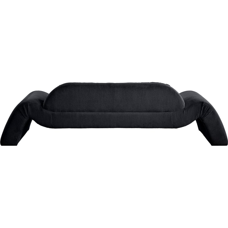 Meridian Furniture Austin Black Microsuede Corduroy Sofa