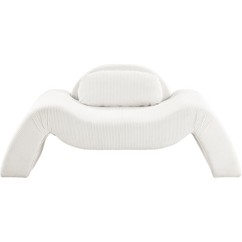 Meridian Furniture Austin Cream Microsuede Corduroy Chair