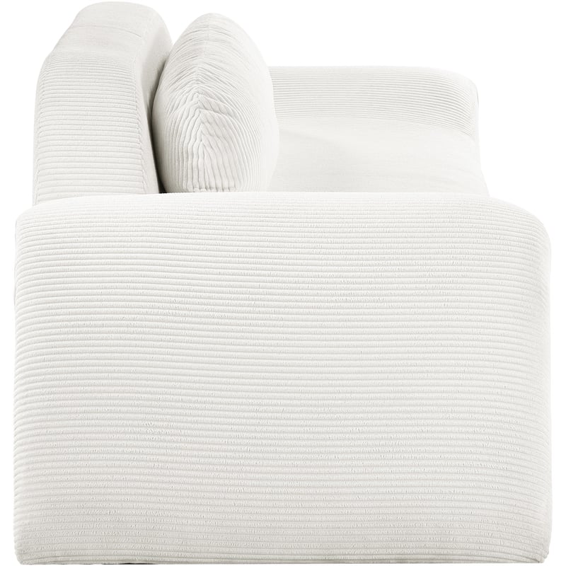 Meridian Furniture Austin Cream Microsuede Corduroy Sofa