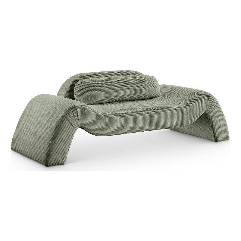 Meridian Furniture Austin Green Microsuede Corduroy Loveseat