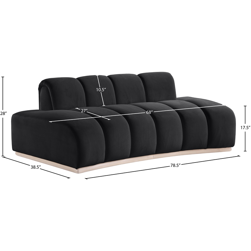 Meridian Furniture Jace Black Velvet Loveseat