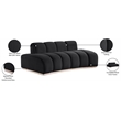 Meridian Furniture Jace Black Velvet Loveseat