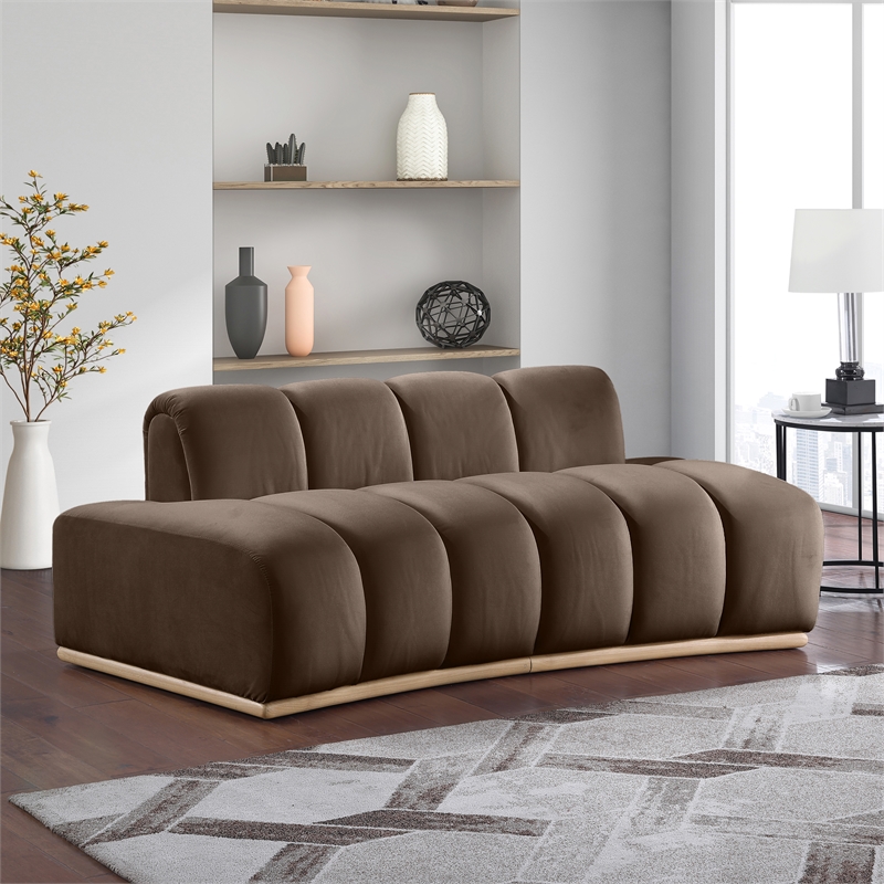 Meridian Furniture Jace Brown Velvet Loveseat
