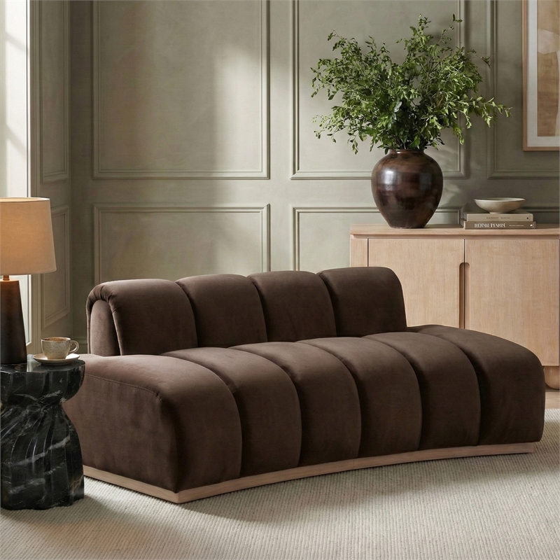 Meridian Furniture Jace Brown Velvet Loveseat