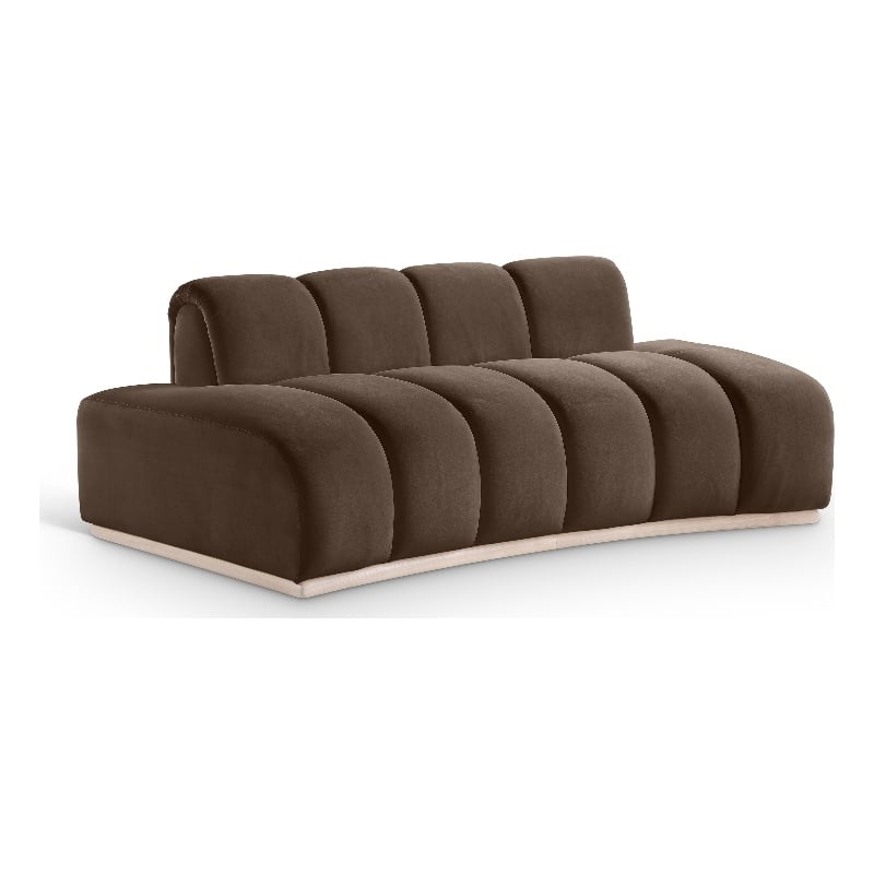 Meridian Furniture Jace Brown Velvet Loveseat