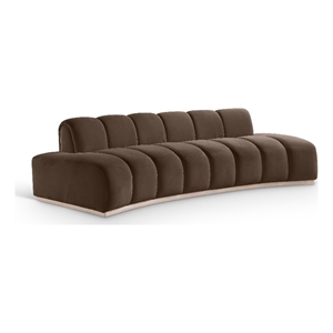 Meridian Furniture Jace Brown Velvet Sofa