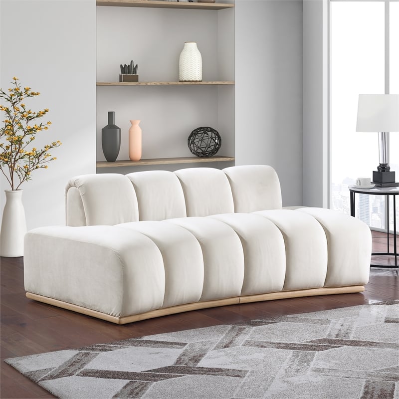 Meridian Furniture Jace Cream Velvet Loveseat