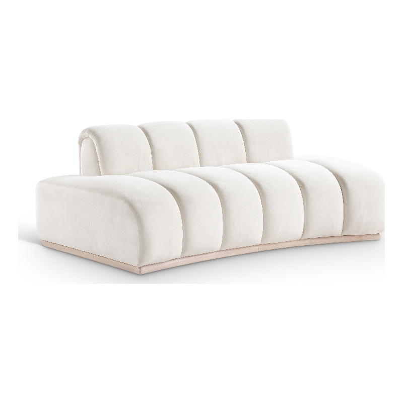 Meridian Furniture Jace Cream Velvet Loveseat