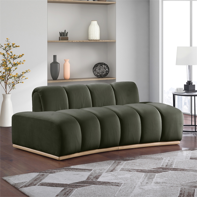 Meridian Furniture Jace Green Velvet Loveseat