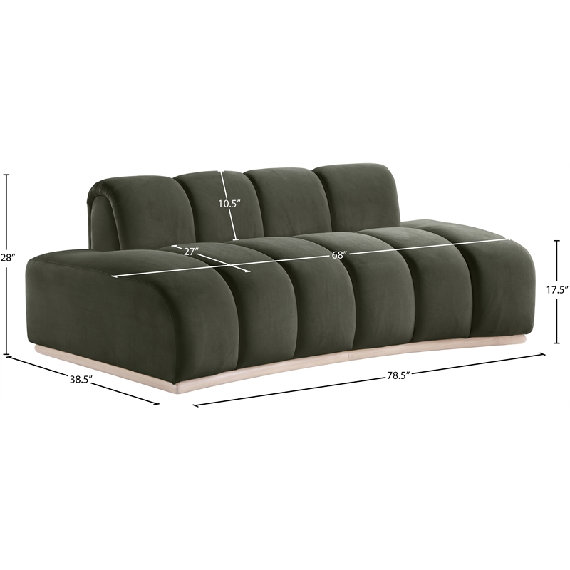Meridian Furniture Jace Green Velvet Loveseat