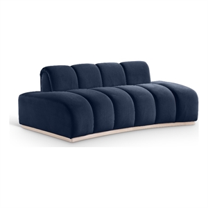 Meridian Furniture Jace Navy Velvet Loveseat