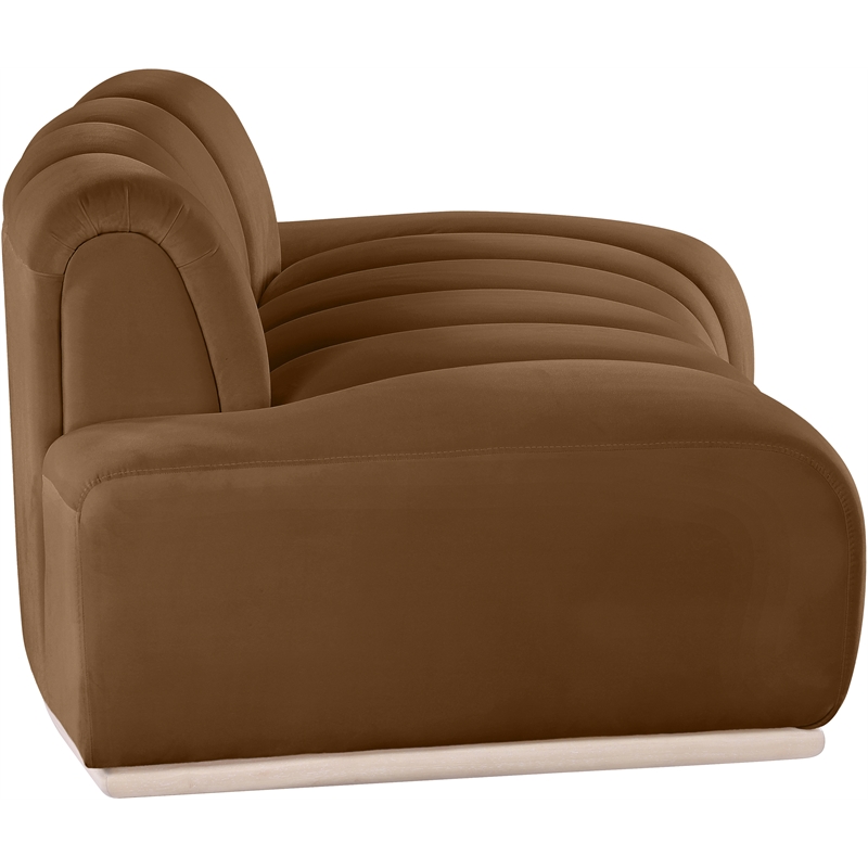 Meridian Furniture Jace Saddle Velvet Loveseat