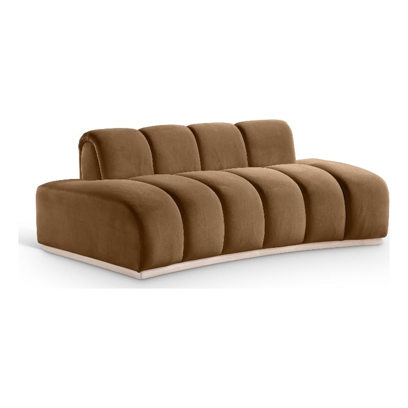 Meridian Furniture Jace Saddle Velvet Loveseat