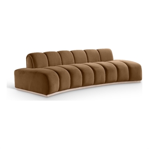 Meridian Furniture Jace Saddle Velvet Sofa