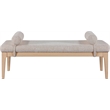 Meridian Furniture Priscilla Beige Linen Textured Fabric Bench