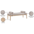 Meridian Furniture Priscilla Beige Linen Textured Fabric Bench