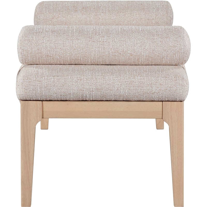 Meridian Furniture Priscilla Beige Linen Textured Fabric Bench