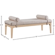 Meridian Furniture Priscilla Beige Linen Textured Fabric Bench