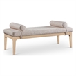 Meridian Furniture Priscilla Beige Linen Textured Fabric Bench