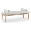 Meridian Furniture Priscilla Cream Linen Textured Fabric Bench