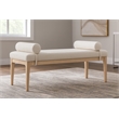 Meridian Furniture Priscilla Cream Linen Textured Fabric Bench
