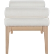 Meridian Furniture Priscilla Cream Linen Textured Fabric Bench