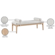 Meridian Furniture Priscilla Cream Linen Textured Fabric Bench