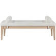 Meridian Furniture Priscilla Cream Linen Textured Fabric Bench