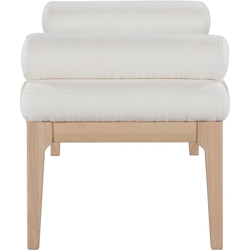 Meridian Furniture Priscilla Cream Linen Textured Fabric Bench