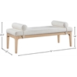 Meridian Furniture Priscilla Cream Linen Textured Fabric Bench