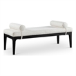 Meridian Furniture Priscilla Cream Linen Textured Fabric Bench