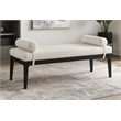 Meridian Furniture Priscilla Cream Linen Textured Fabric Bench