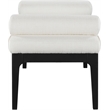 Meridian Furniture Priscilla Cream Linen Textured Fabric Bench