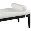 Meridian Furniture Priscilla Cream Linen Textured Fabric Bench