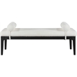 Meridian Furniture Priscilla Cream Linen Textured Fabric Bench