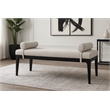 Meridian Furniture Priscilla Grey Linen Textured Fabric Bench