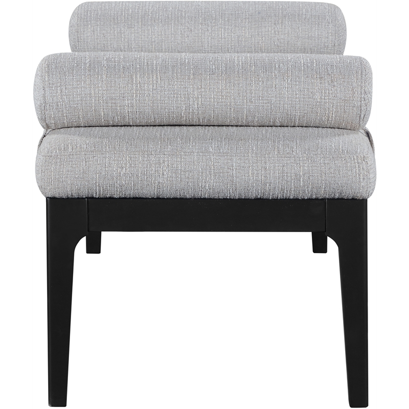 Meridian Furniture Priscilla Grey Linen Textured Fabric Bench