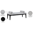 Meridian Furniture Priscilla Grey Linen Textured Fabric Bench