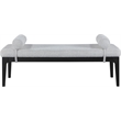 Meridian Furniture Priscilla Grey Linen Textured Fabric Bench